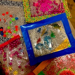 Colorful kids sensory bags